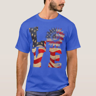 4. Juli Liebe Sonnenblume Patriotische amerikanisc T-Shirt