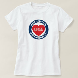 4. Juli Liebe USA Patriotisches Rot Weiß Blau T-Shirt