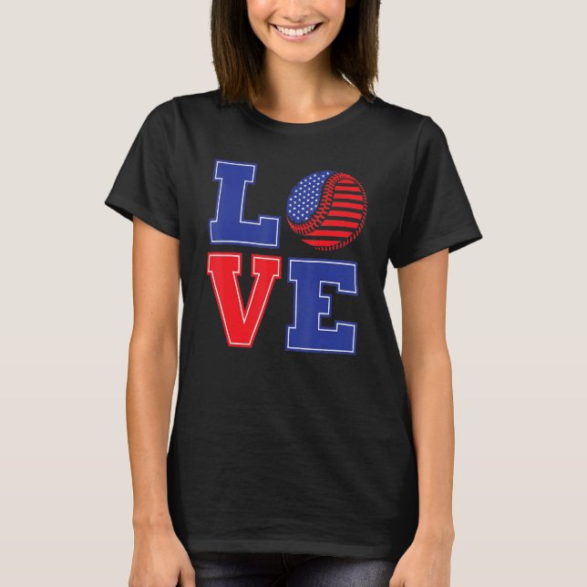 4. Juli Liebes Baseball T-Shirt (Vorderseite)
