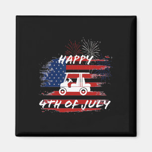 4. Juli Looping Parade Golf Cart Ameri Magnet