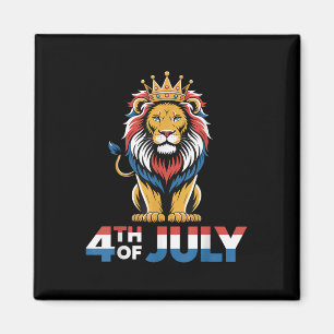 4. Juli Löwe American Flag Independence Day Magnet