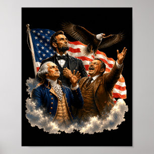 4. Juli lustig patriotisch amerikanische Flagge Poster