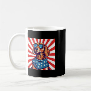 4. Juli Lustiger Dachsund Weiner Hund Weenie USA Kaffeetasse