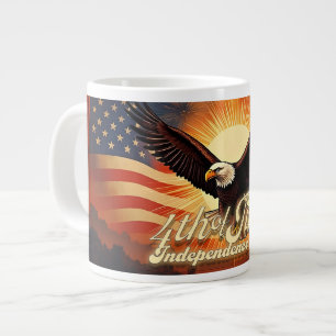 4. Juli – Majestätischer Adler und Feuerwerk-Tribu Jumbo-Tasse