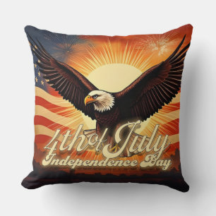 4. Juli – Majestätischer Adler und Feuerwerk-Tribu Kissen
