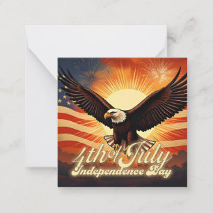 4. Juli – Majestätischer Adler und Feuerwerk-Tribu Mitteilungskarte