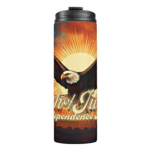 4. Juli – Majestätischer Adler und Feuerwerk-Tribu Thermosbecher