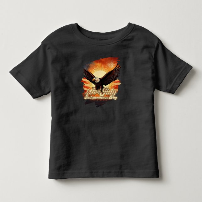 4. Juli - Majestic Eagle & Fireworks Tribute 🦅 Kleinkind T-shirt (Vorderseite)