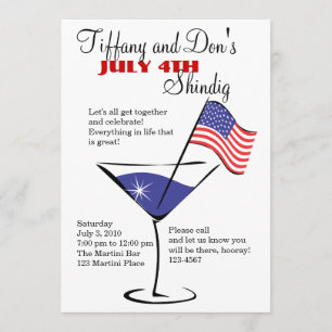 4. Juli Martini Shindig! Einladung