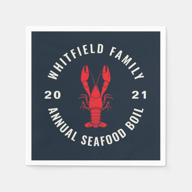 4. Juli Matching Family Seafood Boil Custom Serviette (Vorderseite)