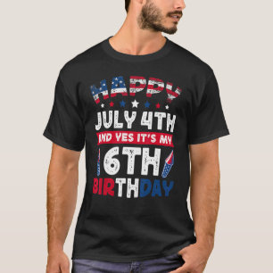 4. Juli Mein 6. Geburtstag gestört Vintag T-Shirt