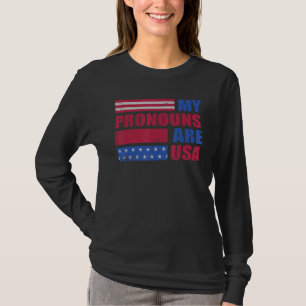 4. Juli Meine Pronomen Sind USA-Flagge George Wash T-Shirt