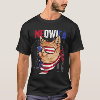 4. Juli Meowica Patriotic für Katze T-Shirt