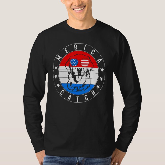 4. Juli Merica Catch Labrador Hund USA unabhängig T-Shirt (Vorderseite)