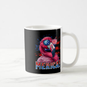 4. Juli Merica Flamingo American Flag Kinder Männe Kaffeetasse