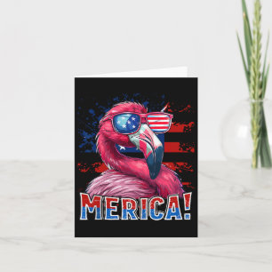 4. Juli Merica Flamingo American Flag Kinder Männe Karte