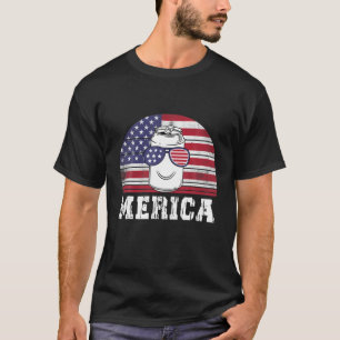 4. Juli Merica Funny Beer Vintag American Fla T-Shirt