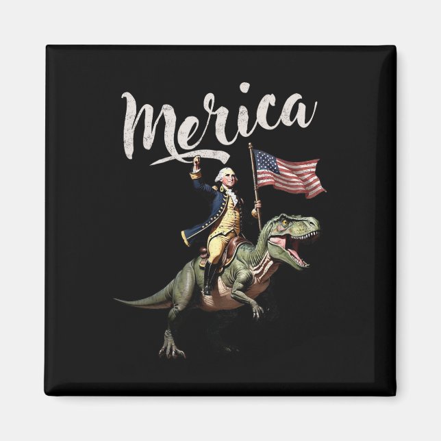 4. Juli Merica George Washington Riding A Dino Magnet (Vorne)
