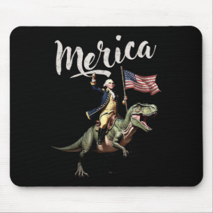4. Juli Merica George Washington Riding A Dino Mousepad