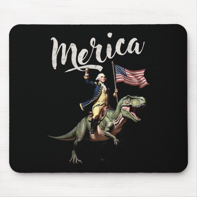 4. Juli Merica George Washington Riding A Dino Mousepad (Vorne)