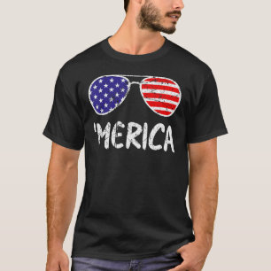 4. Juli MERICA Sonnenbrille All America Flag T-Shirt