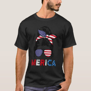 4. Juli Merica Sonnenbrille Classy Mom Leben Chaos T-Shirt