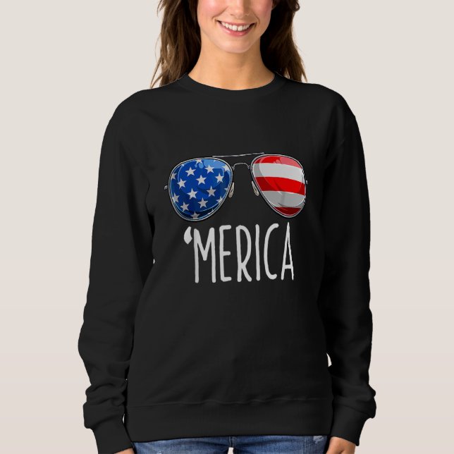 4. Juli Merica Sonnenbrille ganz Amerika USA Fla Sweatshirt (Vorderseite)