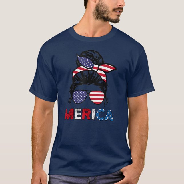 4. Juli Merica Sonnenbrille Klasse Mama Leben T-Shirt (Vorderseite)