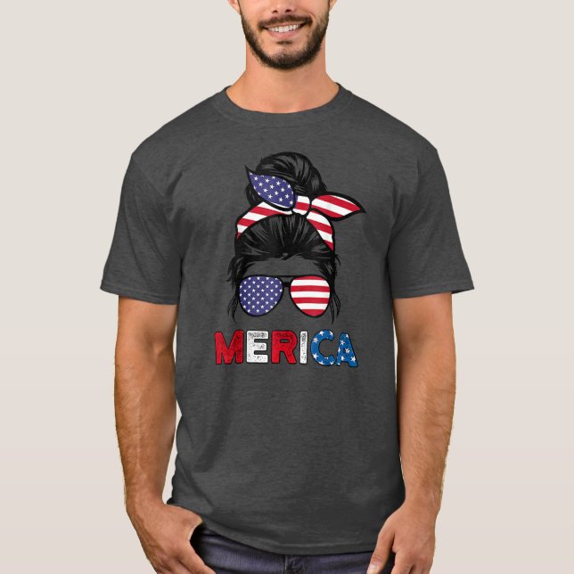 4. Juli Merica Sonnenbrille Klasse Mama Leben T-Shirt (Vorderseite)