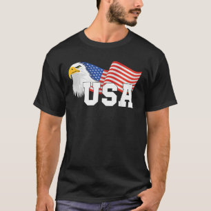 4. Juli Merica USA Flag Bald Eagle Patriotic V T-Shirt