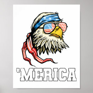 4. Juli Merica USA-Flagge Ld Adler Patriotischer V Poster