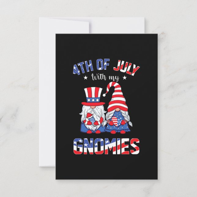 4. Juli mit meinen Gnomen Patriotic Gnome RSVP Karte (Vorderseite)