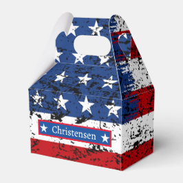 4. Juli Monogram Name Patriotic American Flag Geschenkschachtel