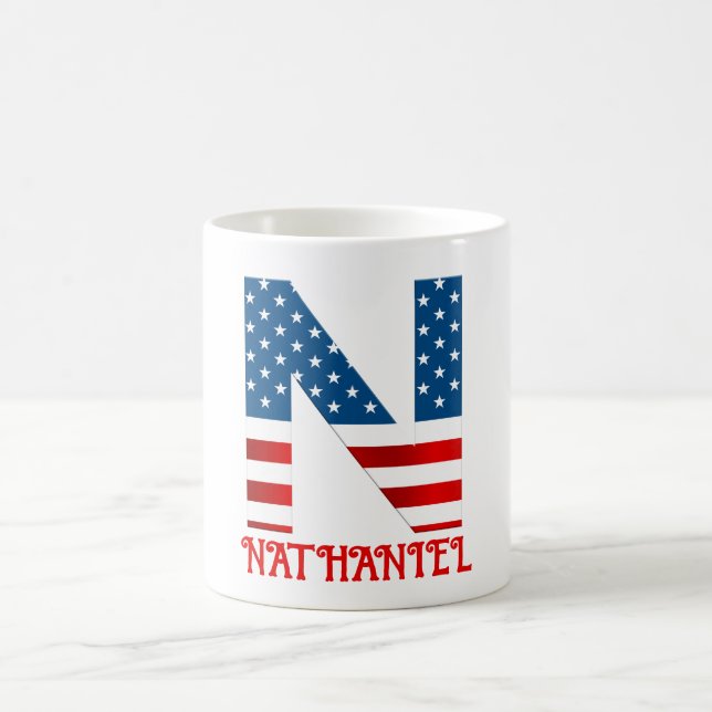 4. Juli Monogramm Personalisierte Kaffee-Tasse Kaffeetasse (Mittel)