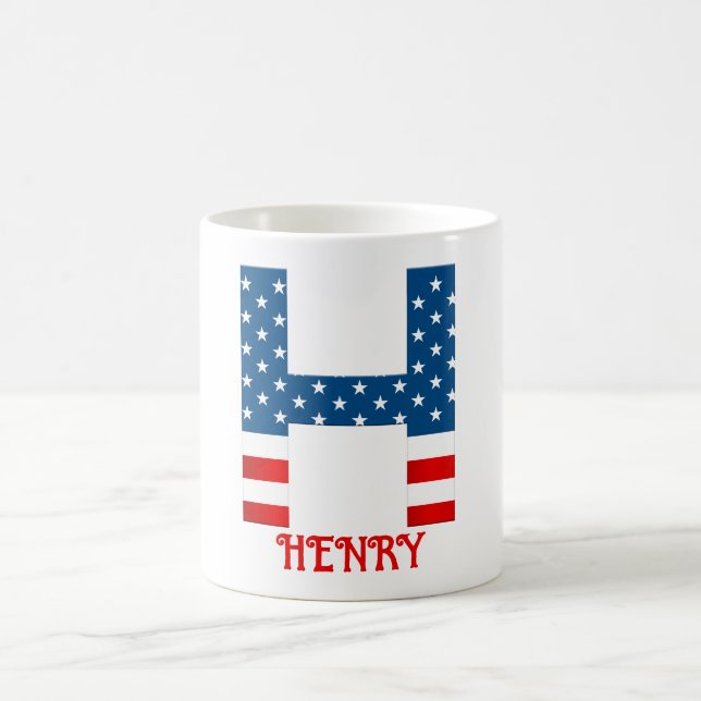 4. Juli Monogramm Personalisierte Kaffee-Tasse Kaffeetasse (Mittel)