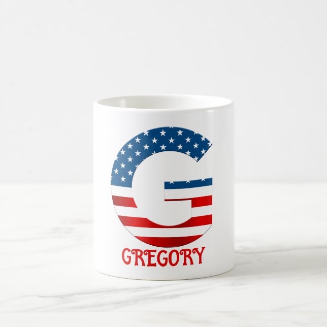 4. Juli Monogramm Personalisierte Kaffee-Tasse Kaffeetasse (Mittel)