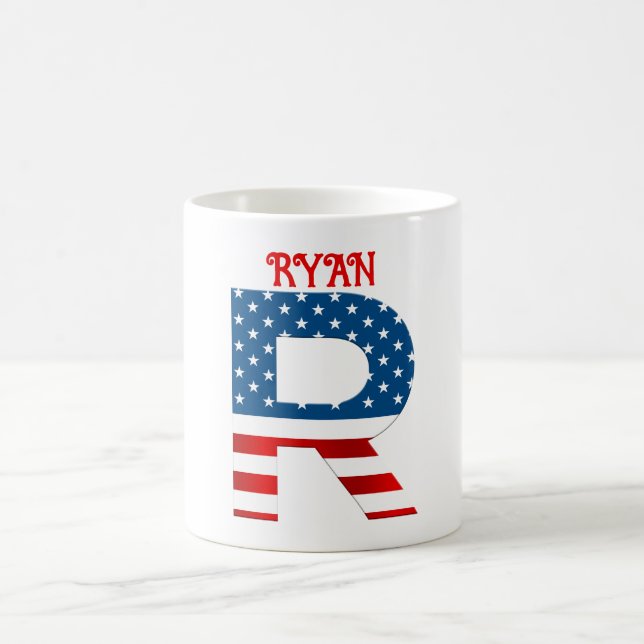 4. Juli Monogramm Personalisierte Kaffee-Tasse Kaffeetasse (Mittel)