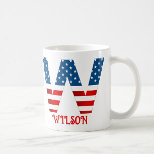 4. Juli Monogramm Personalisierter Kaffeebecher Kaffeetasse