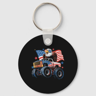 4. Juli Monster Truck Bald Eagle American Flag Schlüsselanhänger