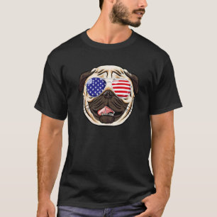 4. Juli Mops Patriotisch Merica Hund 4. Juli T-Shirt