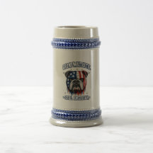 4. Juli mürrischer patriotischer Bulldogge Bierkru