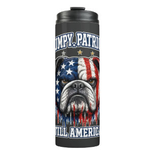 4. Juli mürrischer patriotischer Bulldogge Tumbler Thermosbecher