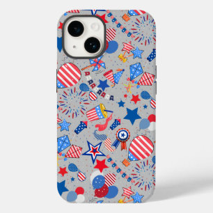 4. Juli Muster 04x4 LGrey BG Case-Mate iPhone 14 Hülle