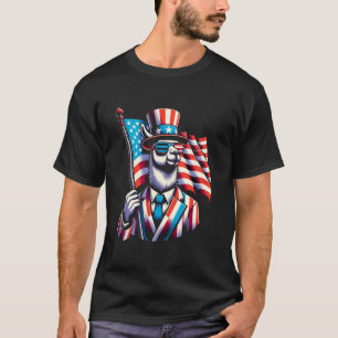 4. Juli Niedlich Axolotl American Flag USA Patriot T-Shirt