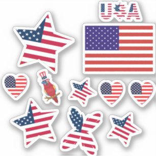 4. Juli Niedlich Papagei Independent Day USA Flag Aufkleber