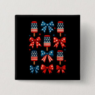 4. Juli Niedlich Popsicle Coquette Bow Patriotic Button