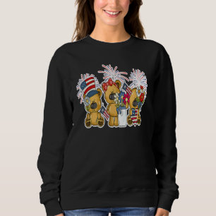 4. Juli Niedliche Bären Red White Blue American Fl Sweatshirt