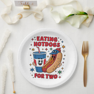 4. Juli Niedliche Hotdogs Pappteller