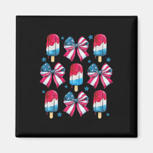 4. Juli Niedliche Popsikel Bows Patriotische Fraue Magnet