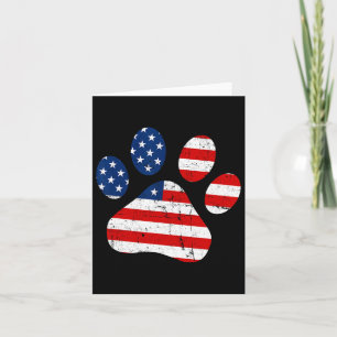 4. Juli Niedlicher Hund Paw US-amerikanische Flagg Karte